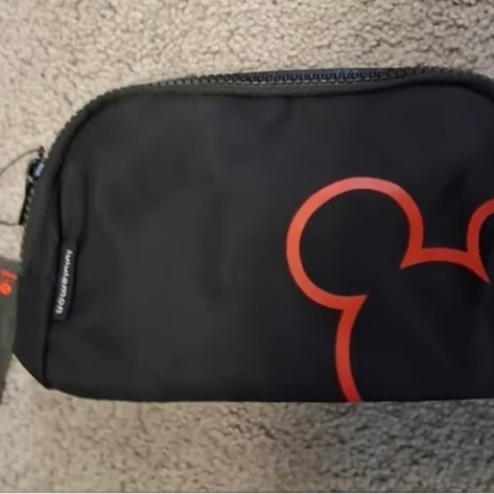 lululemon athletica Black Toiletry Bag with Red Graphic